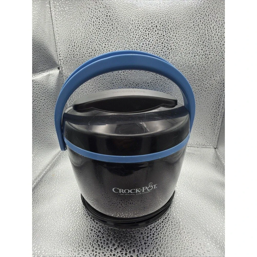 Crock-Pot Lunch Crock Food Warmer Blue Black 20 Oz Heat Travel Carry Slow Cooker